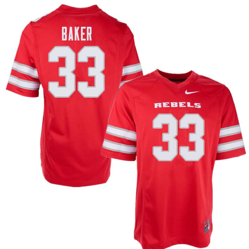 Men's UNLV Rebels #33 Dalton Baker College Football Jerseys Sale-Red